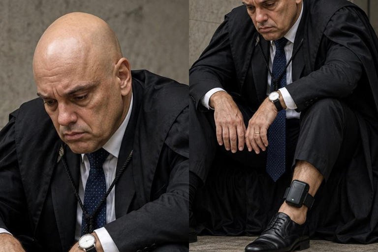 Foto de Moraes com tornozeleira repercute