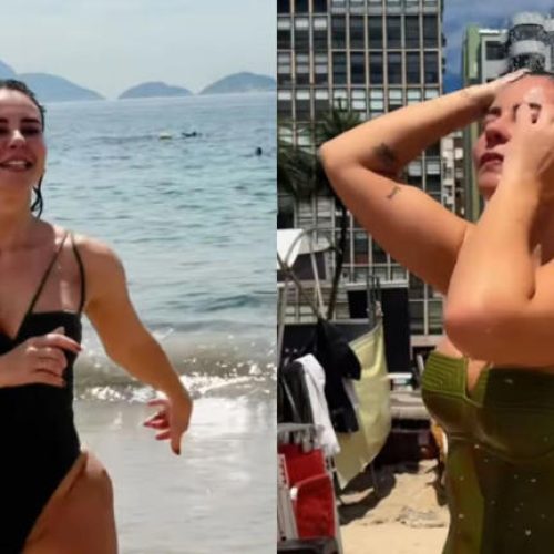 Paolla Oliveira posa de maiô na praia: “É quase Carnaval no Brasil”