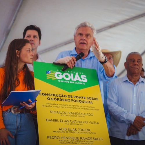 Caiado entrega pontes de concreto e leva desenvolvimento à zona rural de Nova Roma