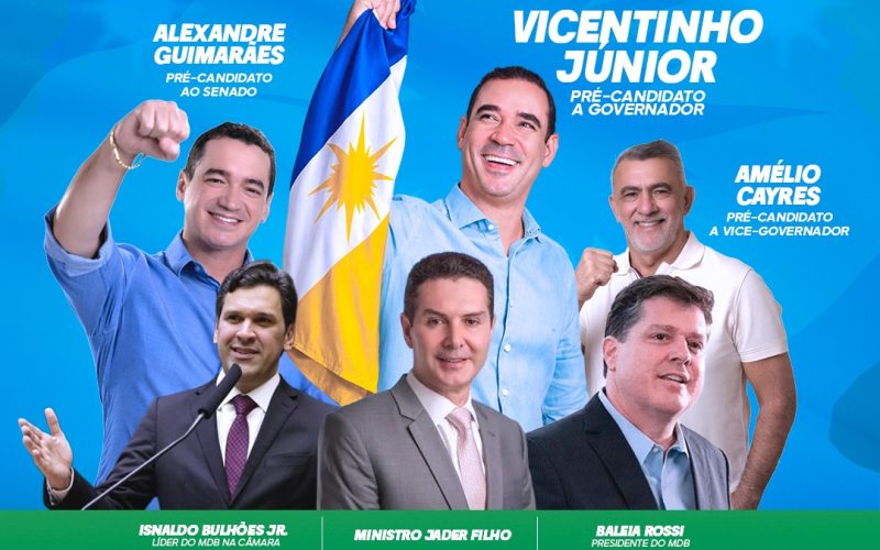 Dia 15 de maio em Porto Nacional,  PSDB e MDB farão lançamento oficial da pré-candidatura de Vicentinho Júnior ao governo do Tocantins