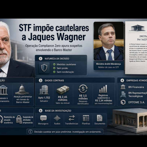 STF impõe cautelares ao senador Jaques Wagner em investigação sobre Banco Master