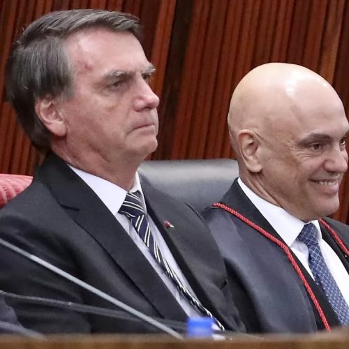 Bolsonaro (primeira foto) tem alta hospitalar e  desafia Moraes