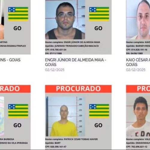Lista com foragidos mais procurados do Brasil tem sete goianos