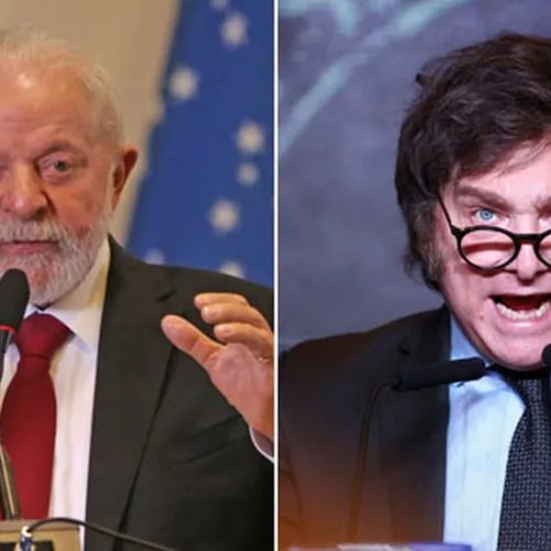 O presidente Lula e o presidente da Argentina, Javier Milei